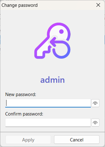 Change password dialog