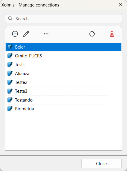 Connections dialog