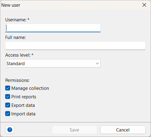 Edit user dialog